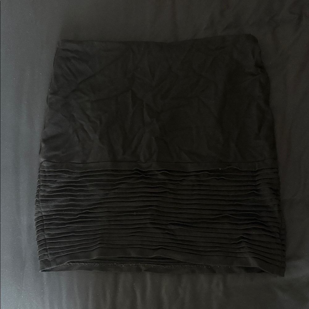 Premise Black Pencil Skirt with Pleated Detail